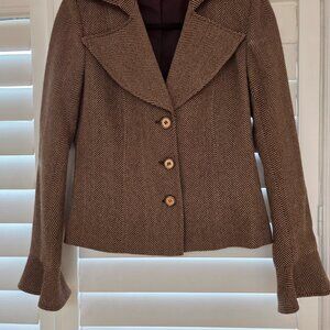 Designer Blazer, Brown Pattern, Size 8 NWT